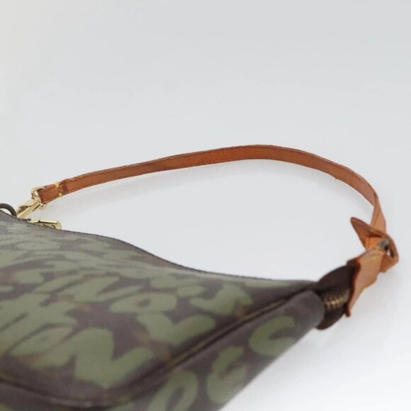LOUIS VUITTON Graffiti Pochette Accessoires Pouch Khaki M92191 LV Auth bs28566 - Picture 9 of 16